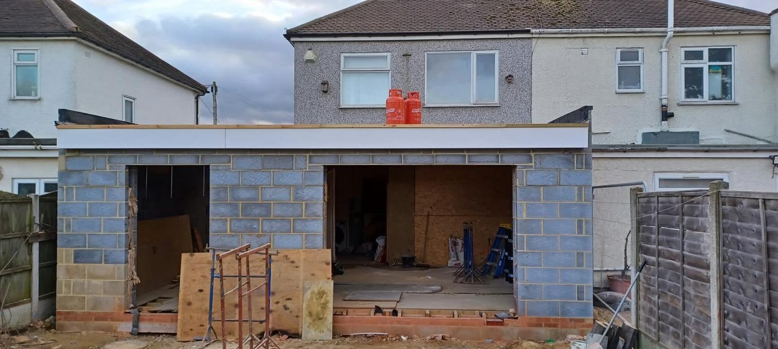 Blockwork walls up on the new kitchen/diner extension
