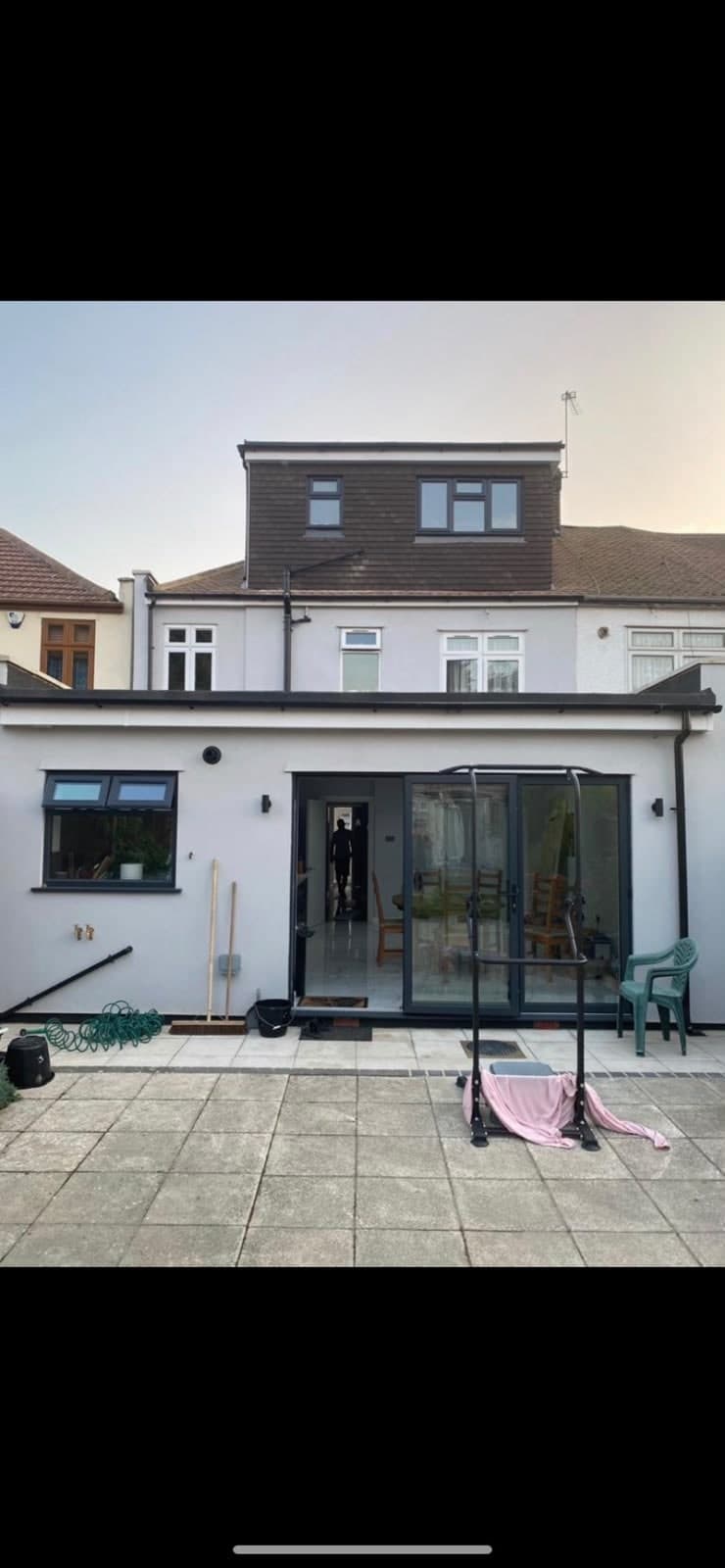Rear extension and dormer finished, patio laid
