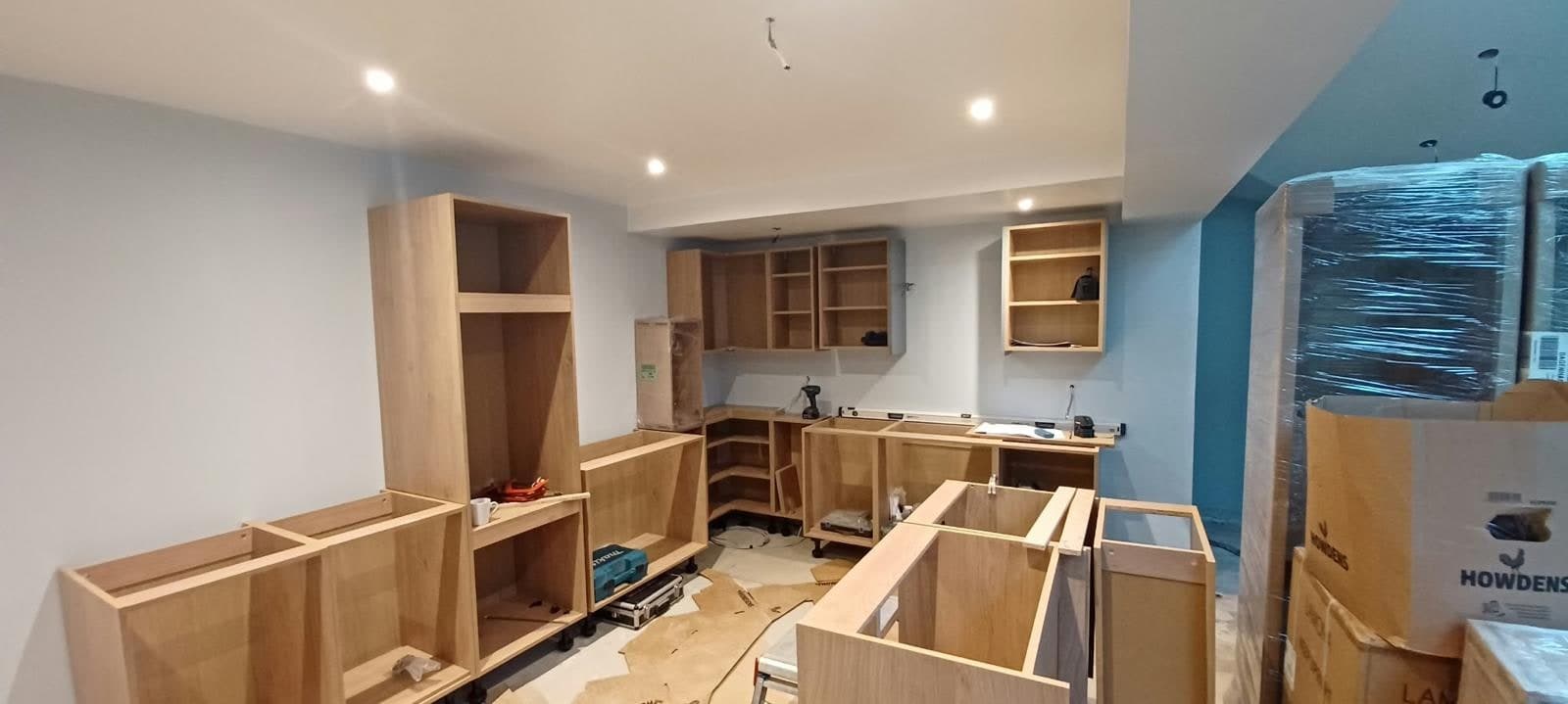 Kitchen carcasses being fitted