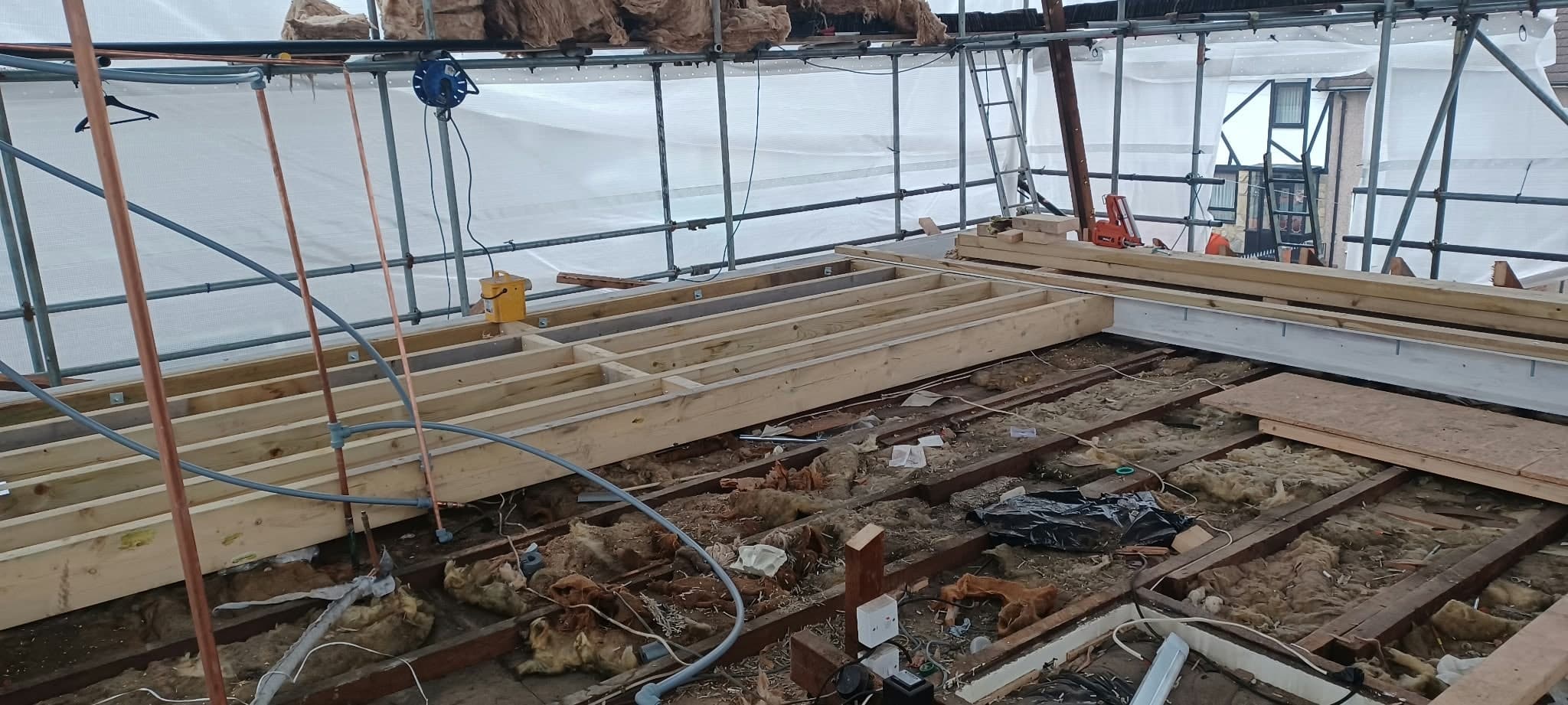 New floor joists going into the loft