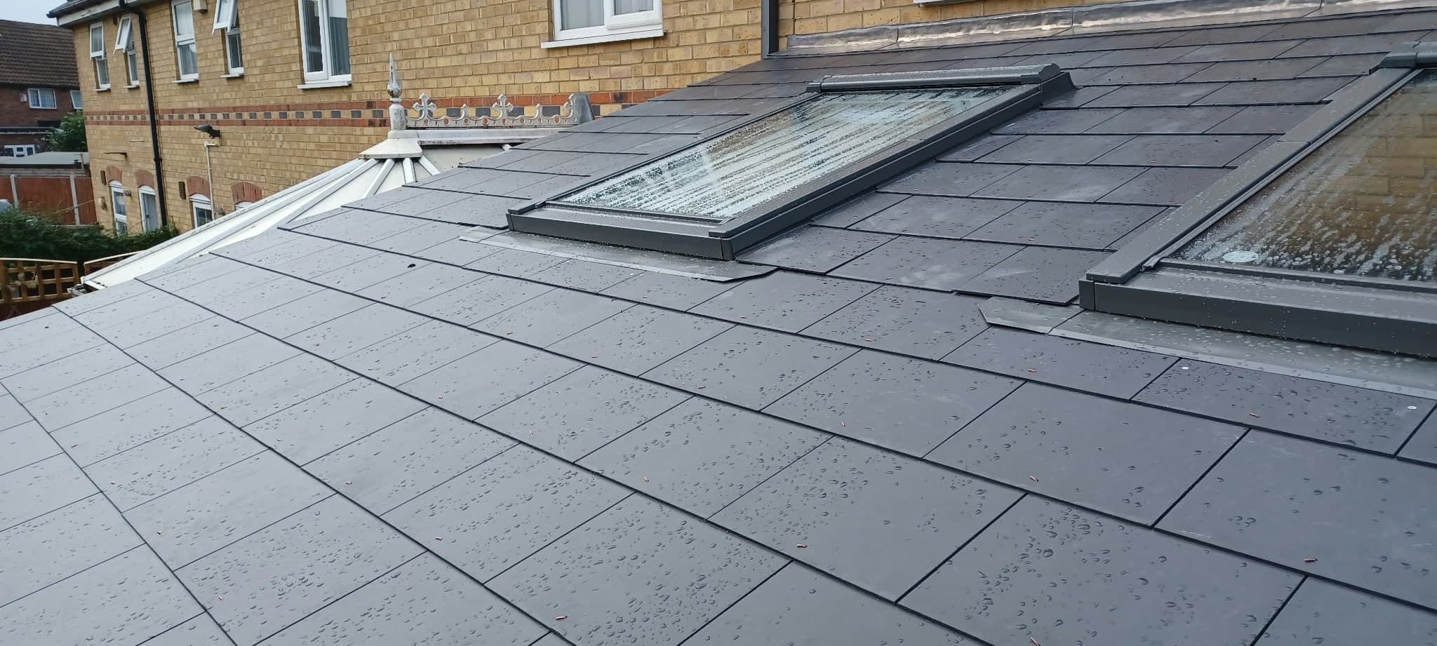 New slate roof with a rooflight