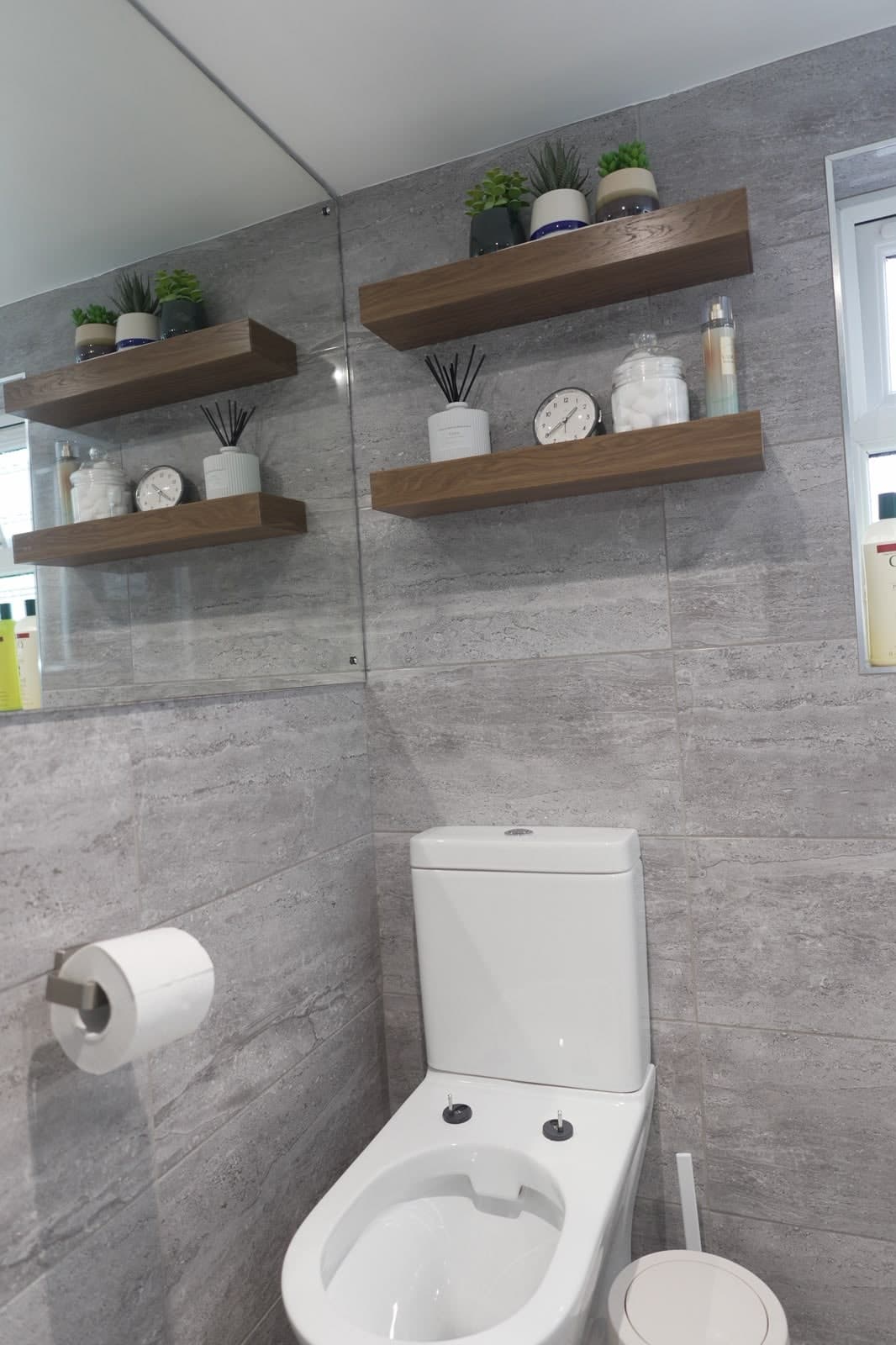 En-suite toilet and shelving in the loft